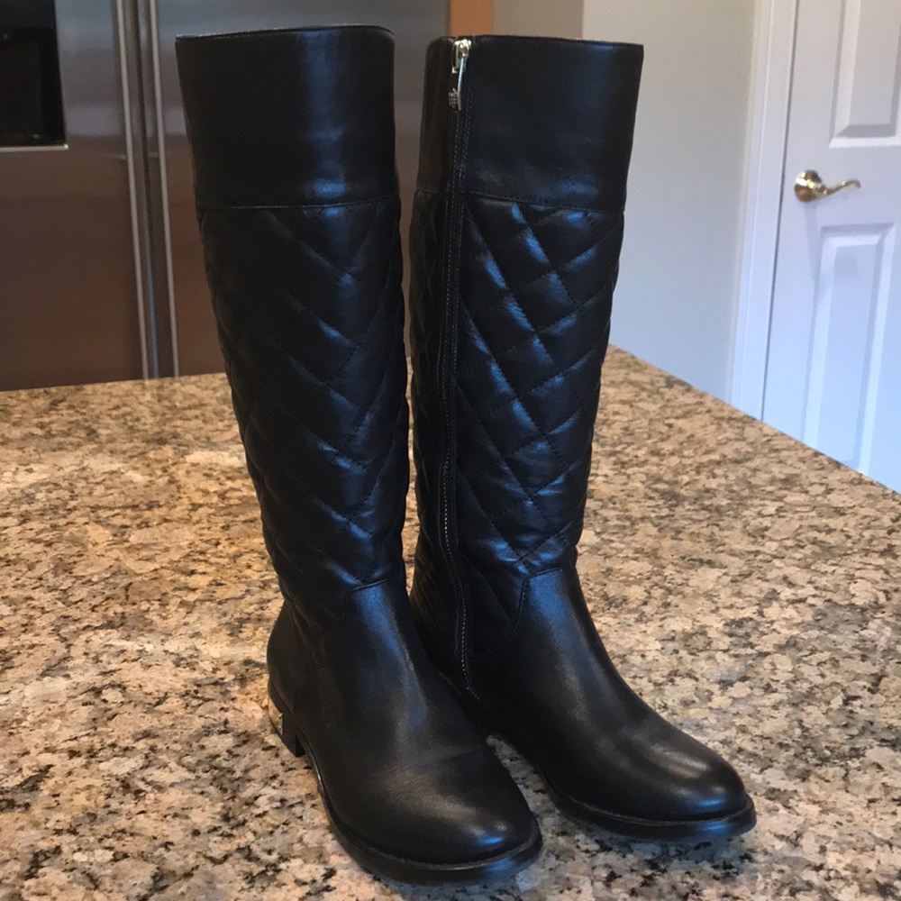 Vince Camuto Black Leather Riding Boots